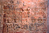 Prasat Kravan - bas reliefs on the brickwork, female figures dedicated to Lakshmi.